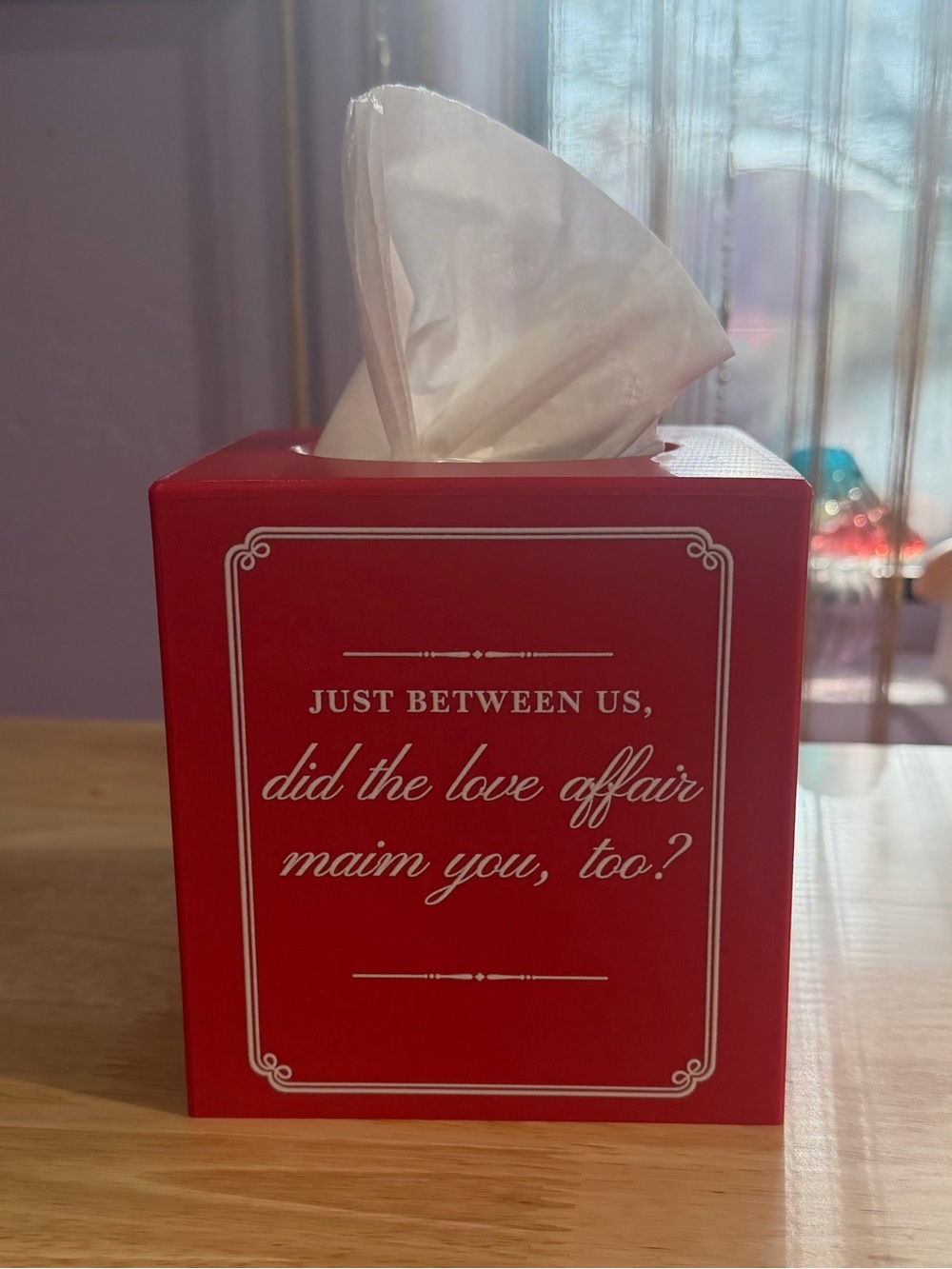 Red Swiftie Decorative Tissue Box All too Well